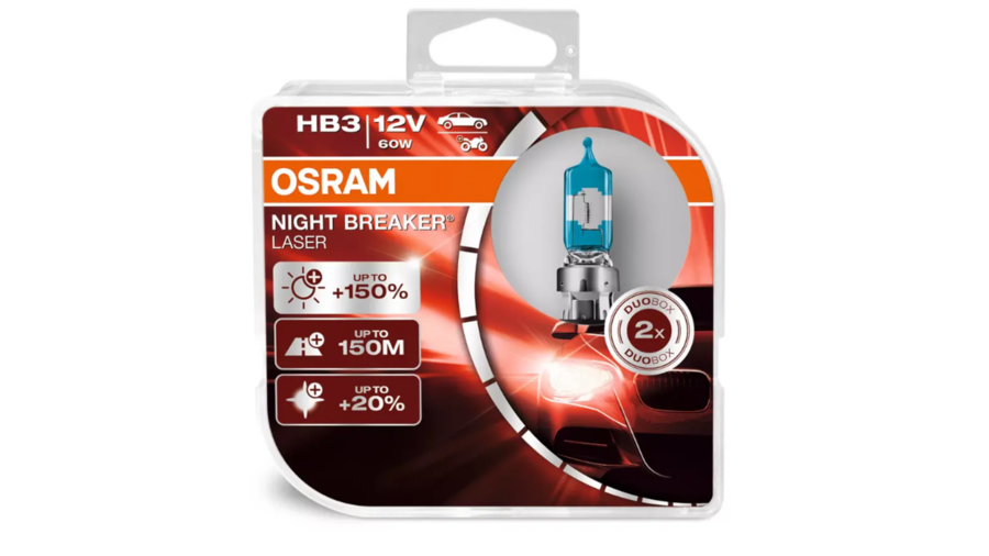 Coppia-Kit 2 Lampade Osram Night Breaker Laser HB3 3200K